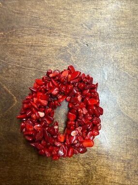 Red Agate Chip Stretch Bracelet